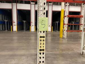 Section of Tear Drop Pallet Racking