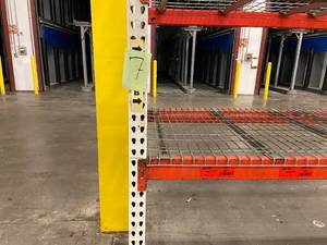 Section of Tear Drop Pallet Racking