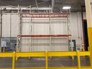 Section of Tear Drop Pallet Racking