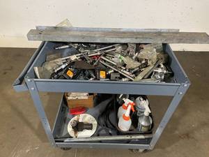 Metal Rolling Cart and Contents