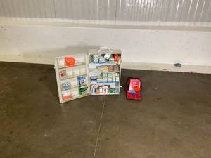 First Aid Hanging Box and Contents plus Infection Control Kit