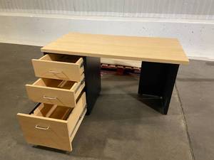 Desk with Side Table and Credenza