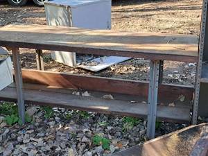 lot 1233 image: Wood-TopMetal Work Table