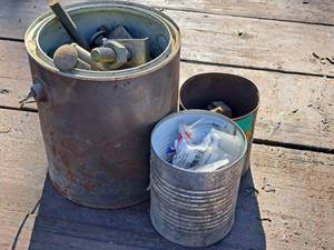 lot 1266 image: Lot of (3 Cans) Assorted Large Bolts