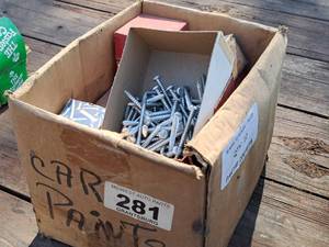 lot 1273 image: Lot of (1 Box) Assorted Screws (New) - Pan Head Tapping Screws, Square Nut Machine Screws, Tapping Truss Head Screws