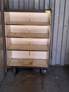 lot 1296 image: Rolling Bookshelf 5-tier