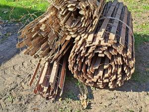 lot 1355 image: Lot of (4 Rolls) 48 Wood Slat Fencing