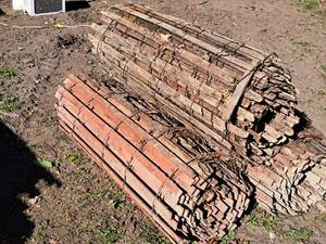 lot 1356 image: Lot of (3 Rolls) 48 Wood Slat Fencing