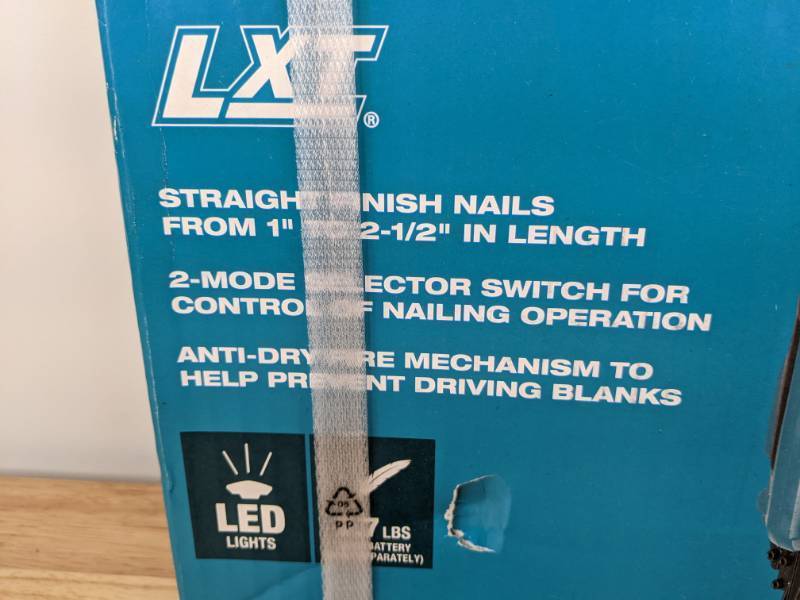 lot 10A image: Brand New Makita 18V LXT Lithium-Ion 18-Gauge Cordless Brad Nailer N