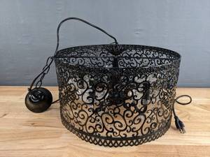 lot 143 image: Gorgeous Gothic Style Black ChandelierLight Fixture with Glass Accents D