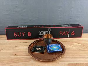 lot 155 image: Set of 8 Riedel Wine Glasses, 4 Coasters & Hammered Serving Tray with Coordinating Bowl D