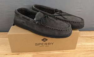 lot 147A image: NEW Mens Brandon Trapper Moccasin Slipper - Charcoal Size 11M N