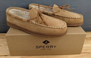 lot 101A image: Mens Brandon Trapper Moccasin Slipper - Cinnamon Size 10M N