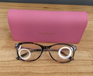 lot 92A image: NEW Isaac Mizrahi NY Ladies Eyeglass Frames & Pink Case L