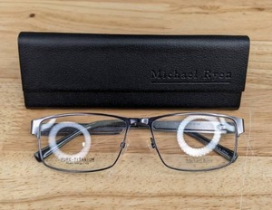 lot 165A image: NEW Michael Ryen Mens Eyeglass Frames & Case L