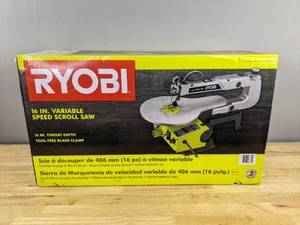 lot 8 image: Brand New Ryobi 1.2 Amp Corded 16 in. Scroll Saw N