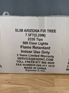 lot 242A image: Slim Pre-Lit Arizona Fir Christmas Tree (Appears New) D