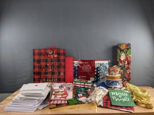 lot 229 image: Christmas Wrapping Paper, Gift Bags, Gift Boxes and More D