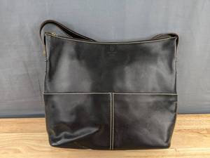 lot 53 image: Vintage Kate Spade Black Leather Tote Bag D