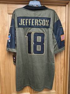 lot 42A image: Brand New Nike Justin Jefferson Salute to Service Military Minnesota Vikings NFL Football Jersey Mens Size Large I