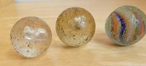 Old Shooter Marbles  Sulphide Swan & Lamb  Swirl