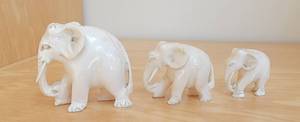 Elephant Family Carving Figurines