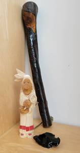 Irish War Club  Carved Indian Chief Figurine 