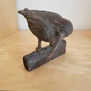 Rustic Carved Crow Bird Figurine