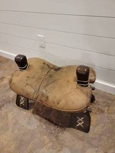 Vintage Saddle Style Footstool