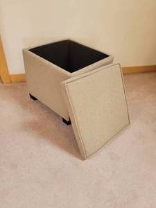 Grey Storage Footstool