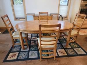 Classic Farmhouse Oak Dining Set
