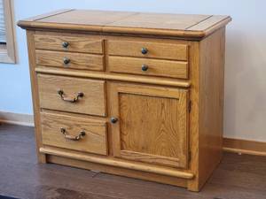 Classic Farmhouse Oak Buffet Server