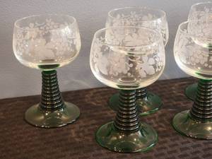 Charming Vintage Etched Cocktail Glasses (12)