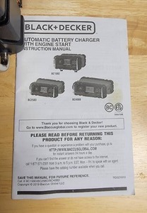 Black & Decker 40A Engine Start Battery Charger