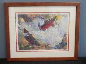 Salmon Spawning Upstream LE Framed by Artist Kim Drew, 40500