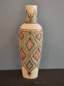 Hand Painted Sornaga Egyptian Folk Art Pottery Vase