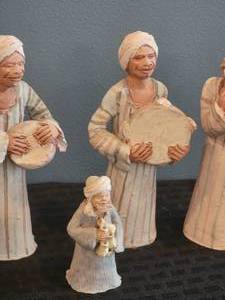 Egyptian Folk Art Musician Figurine Sculptures