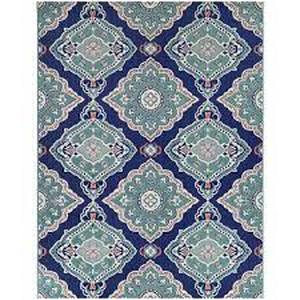 lot 156 image: Hampton Bay Teal 5 ft. x 7 ft. Medallion IndoorOutdoor Patio Area Rug