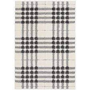 lot 162 image: Home Decorators Collection Shag Black and White 5 ft. x 7 ft. Menswear Polypropylene Area Rug
