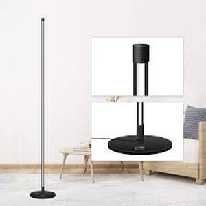 lot 165 image: Modern Led Standing Corner Lamp Black Decor Contemporary Metal Floor Lamp