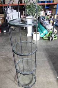 lot 171 image: 4 Tier Glass Birdcage Shelf Etagere