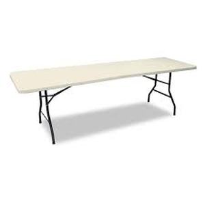 lot 177 image: HDX 96 in. Earth Tan Plastic Folding Table