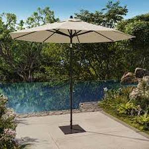 lot 3 image: Sunvilla 10 Round Solar LED Market Umbrella- No base