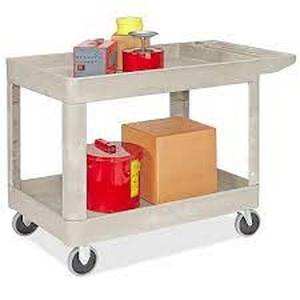 lot 24 image: Rubbermaid Flat Handle Cart - 46 x 26 x 33-Grey