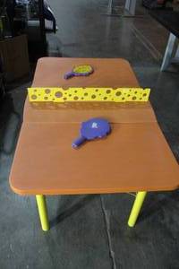 lot 190 image: Carrom 3 in 1 Kids Sand-Ping Pong-Billiards-Play Table