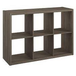 lot 189 image: 6 Cube Organizer Shelf in Weathered Wood Finish
