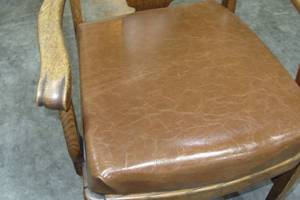 lot 40 image: Lion Paw Arm Chair 40 High Back with Extra Cushioned Leather Upholstery