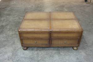 lot 41 image: 45 x 30 x 20 Rattan Style 4 Drawer Coffee Table