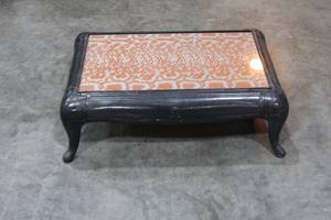 lot 44 image: 33 x 21 x 12.5 Cast Iron Chinoiserie Coffee Table Ottoman