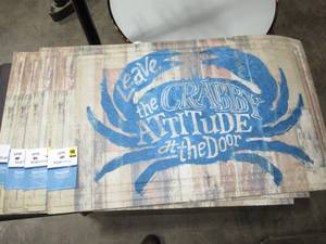 lot 51 image: Lot of 4 Leave the Crabby Attitude at the Door 18 x 30 Door Mats
